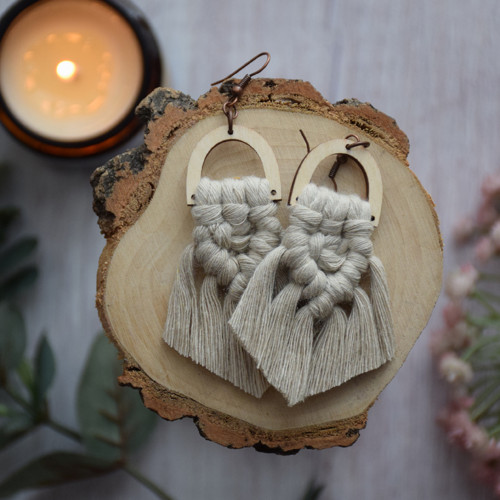 Macrame náušnice Makrame náušnice Boho náušnice