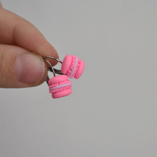 Makronky náušnice mini zapínací