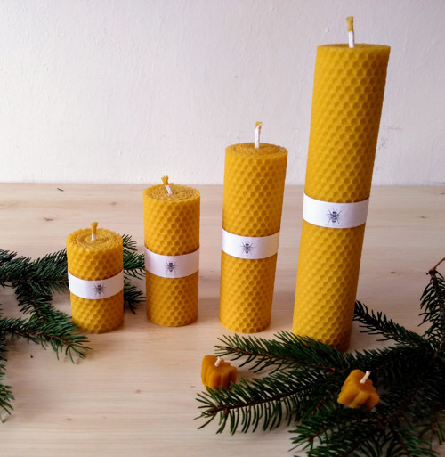 Velká adventní sada svíček - silné 100% včelí vosk