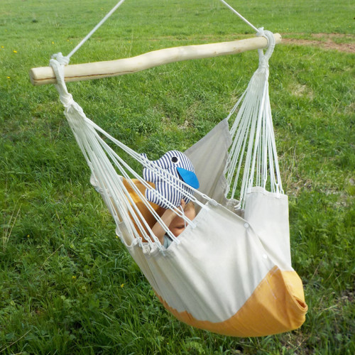 Dětské polstrované oranžovo režné - lněné