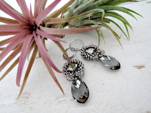 Náušnice Black diamonds Swarovski — foto 1