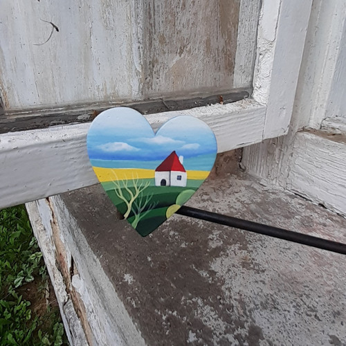 Magnet 5 cm - dřevěné srdíčko 5. — foto 1