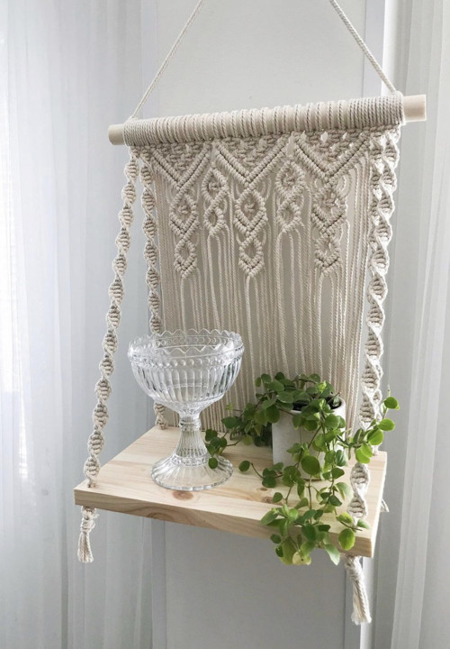 Macramé polička No.2 wallhanging shelve — foto 1