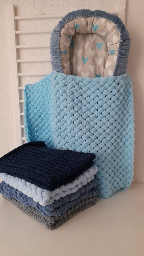 Set pro miminko, dečka Fluffy blue, tmavě modrá
