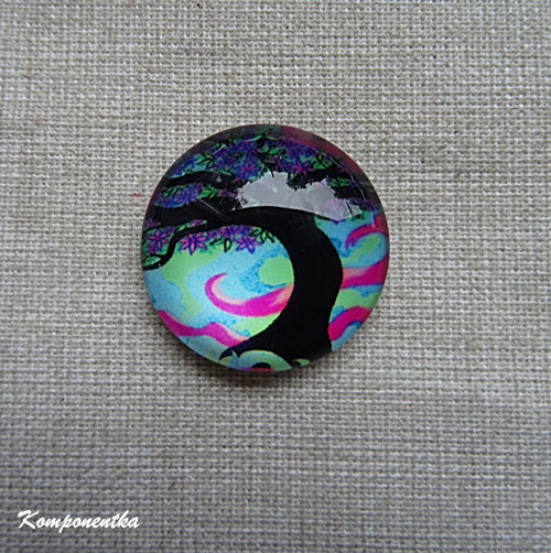 Skleněný kabošon strom života 18mm