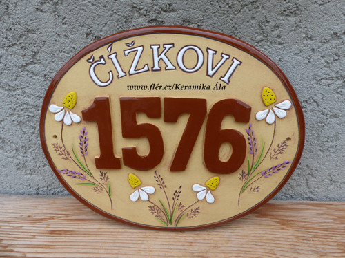 Domovní číslo se jménem / na objednávku