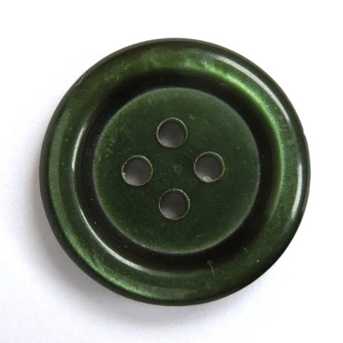 Knoflík zelený 20 mm, 4 dírky, perleťový efekt