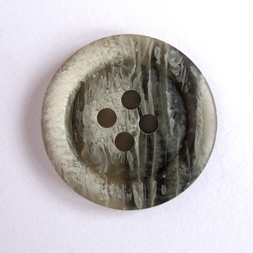 Knoflík mramorovaný, šedobílý 21 mm, 4 dírky