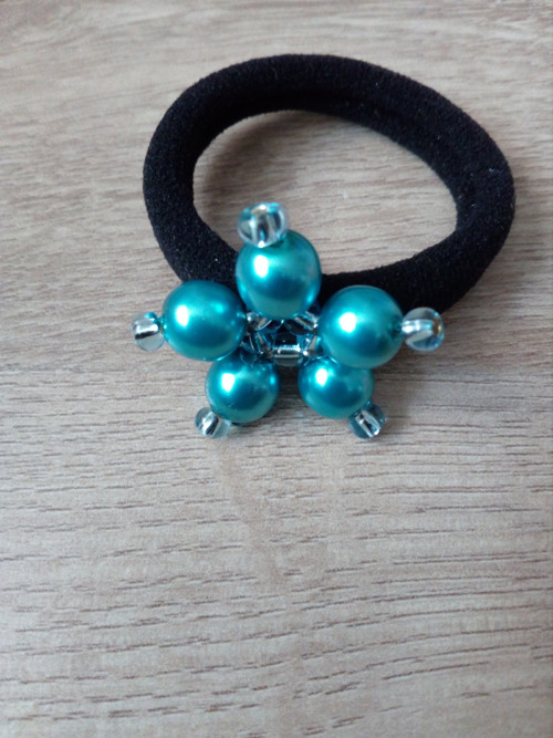 Gumička do vlasů tyrkysová