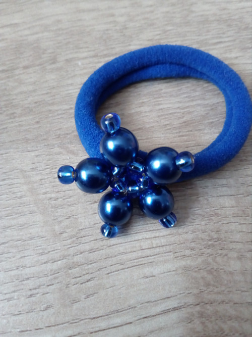 Gumička do vlasů tmavě modrá