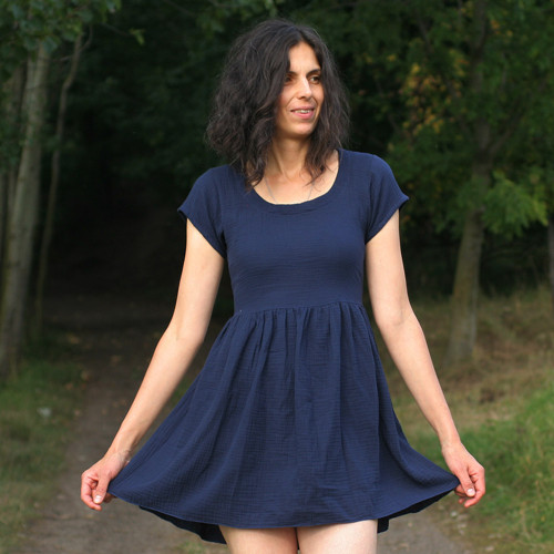 SLEVA - Šaty Zefiro navy, vel. M — foto 1