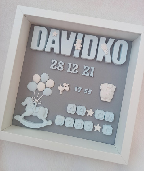 Rámik s údajmi o narodení dieťatka