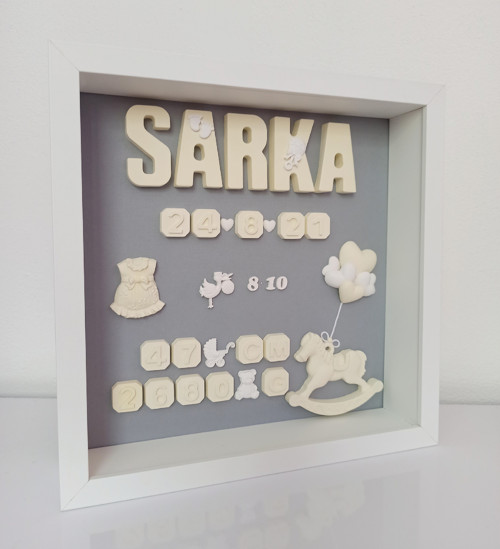 Rámik s údajmi o narodení dieťatka