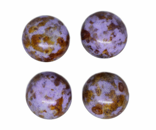 10ks Opal Purple Brown Patina Round Czech Glass