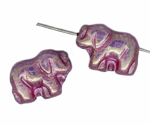 4ks Pink Opal lesk Pink Patina Flat Elephant
