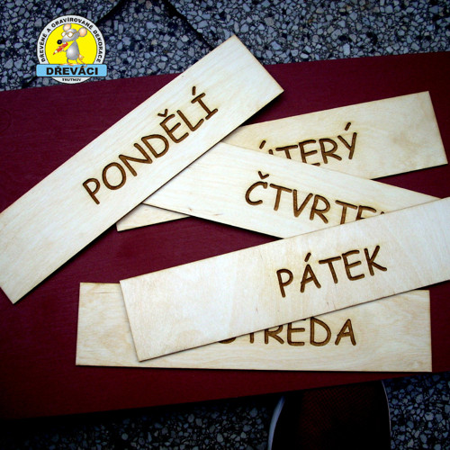 Obdélník 30 x 7 - dny v týdnu