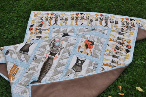 Hřejivá patchwork deka s fleecem mořská retro