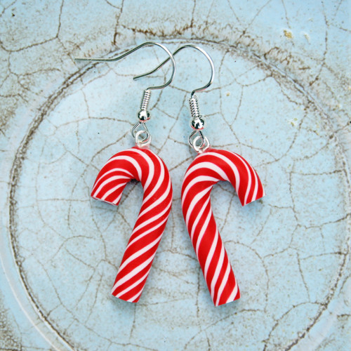 Candy cane (fimo vánoční náušnice) — foto 1