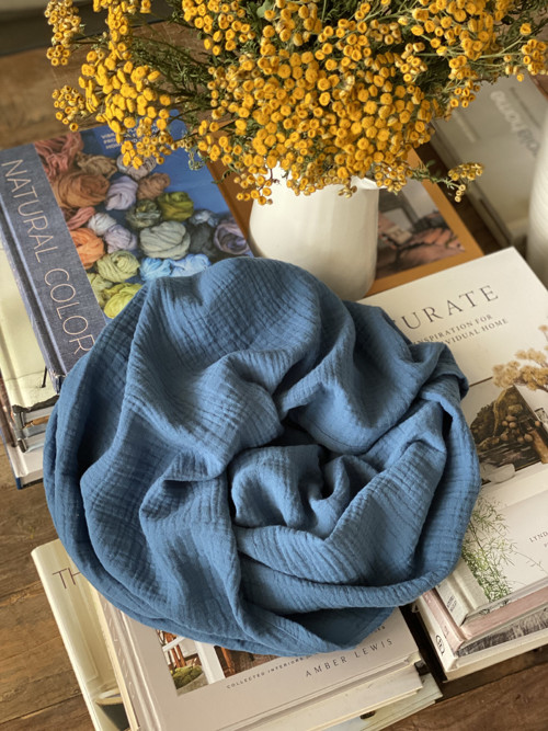 Mušelínový šál " Simple Jeans Blue"