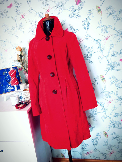 Kabát retro red manšestr — foto 1