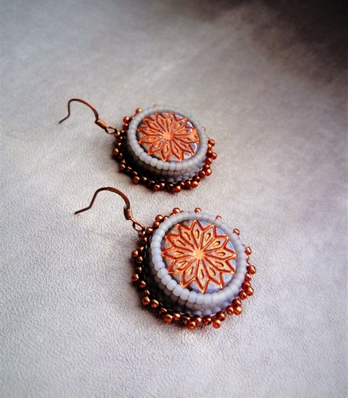 Náušnice Copper Mandala