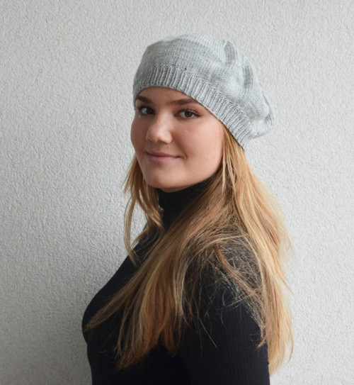 Decentní pletený baret, merino