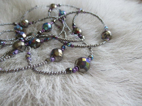 Korále dlouhé Silver iris — foto 1