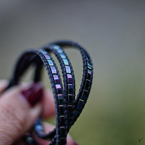 Černometalický ... wrap náramek — foto 1