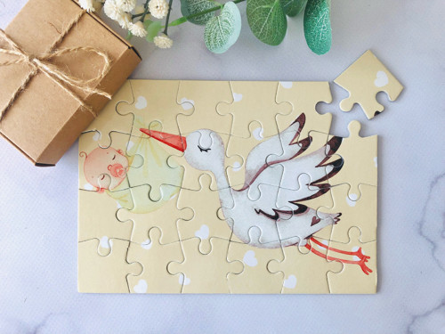 Puzzle Čáp - oznámení těhotenství