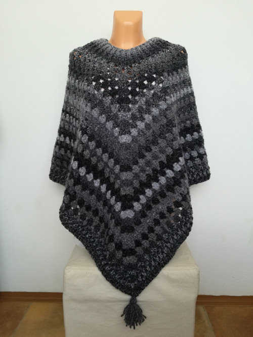 Přírodní teplé poncho — foto 1