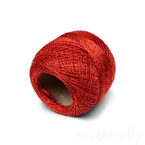 Metalická příze červená