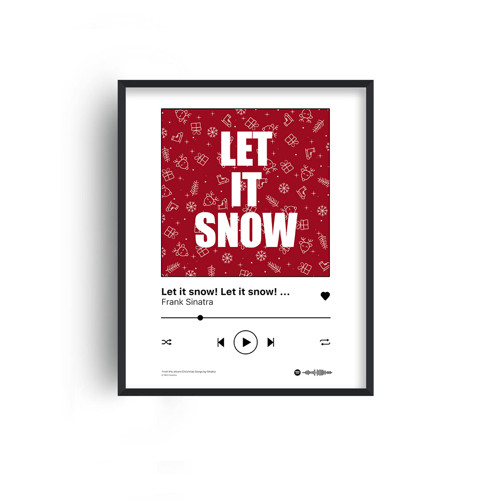 Vánoční plakát - píseň Let it snow (červený)