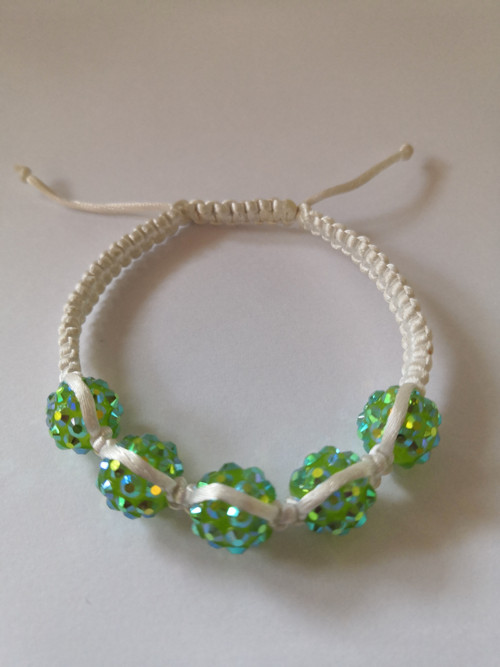 Náramek Shamballa zelený