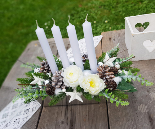 Adventní svícen "Bílé vánoce" — foto 1
