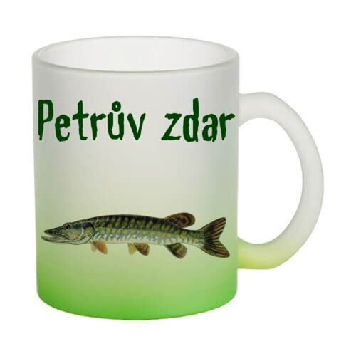Skleněný hrnek pro rybáře štika