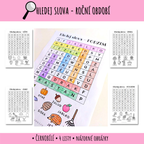 Hledej slova v tabulce - roční období PDF