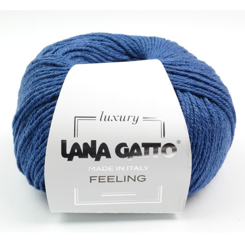 Lana Gatto vlna merino hedvábí kašmír FEELING modr