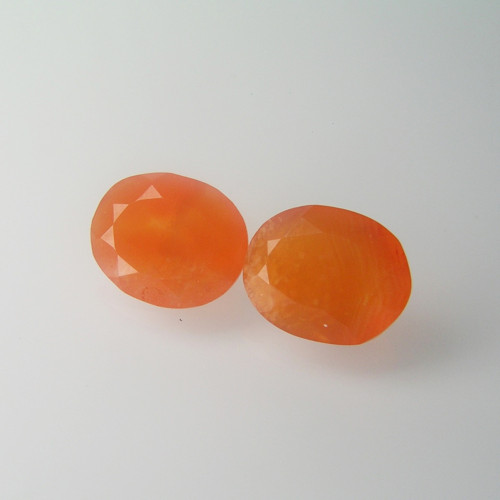 Achát - "Karneol", 5,23 ct./Pár, cca. 10,5x8,4 mm