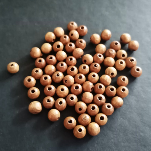 Korálky 6mm dřevěné 60ks