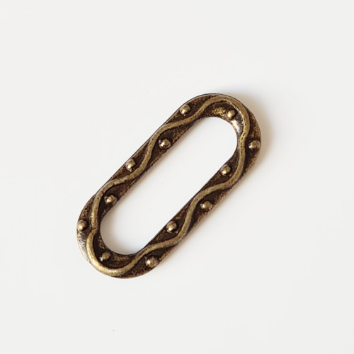 Spojka - bronzový oválek 21x8 mm, 5 ks
