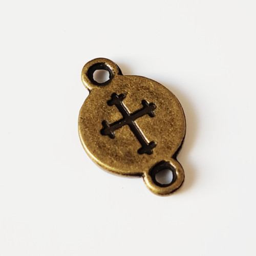 Spojka - bronzový křížek 10x15 mm, 10 ks