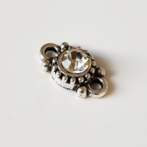 Spojka - s bílým kamínkem 5x11 mm, 1 ks