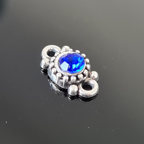 Spojka - s modrým kamínkem 5x11 mm, 2 ks