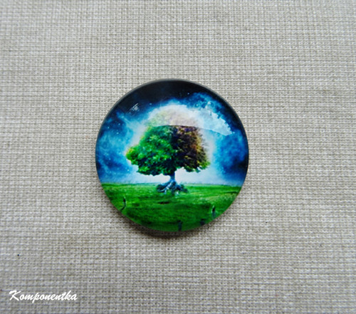Skleněný kabošon strom života 25mm