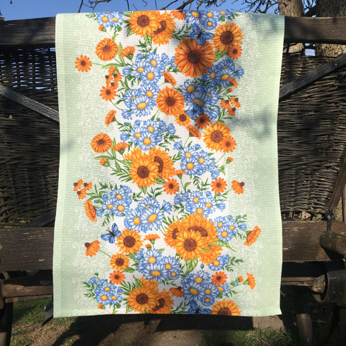 Slunečnice na mintu - utěrka 70x50