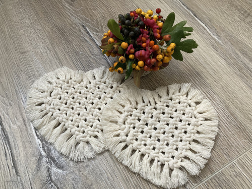 Macramé podtácky- Srdce — foto 1