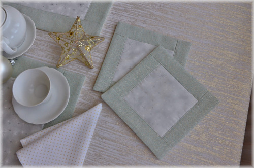 Prostírání pod hrníček - Glitter green — foto 1