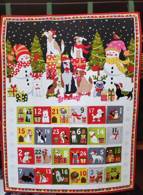Látkový adventní kalendář Pejsci