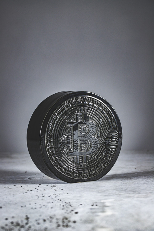 Kasička BITCOIN - černá lesklá