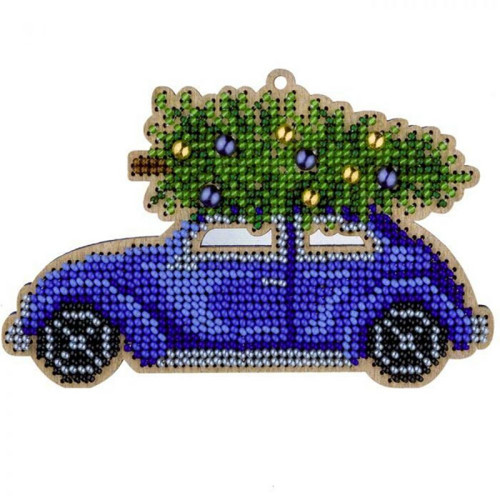 1pc modré auto s vánoční strom Seed Beaded Diy — foto 1